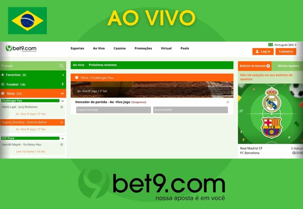 Bet9 Brasil como apostar em jogos ao vivo no site