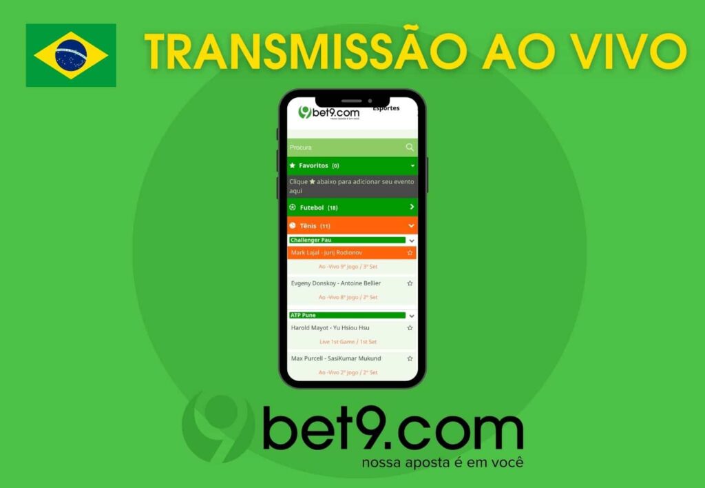 Bet9 Brasil transmissões no aplicativo