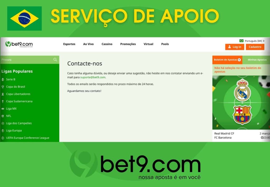 Bet9 Brasil serviço de suporte ao jogador