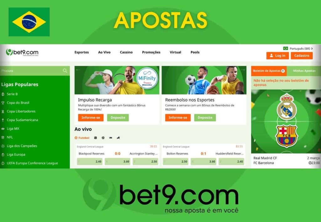 Bet9 Brasil visão geral de apostas esportivas no site