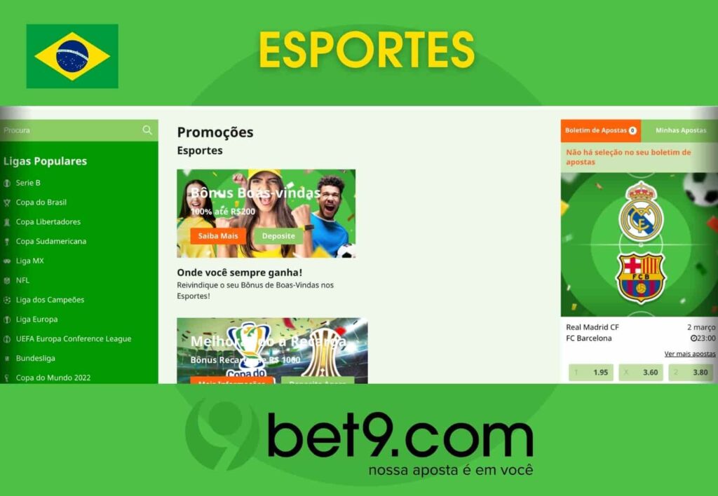 Bet9 Brasil promoções esportivas no site