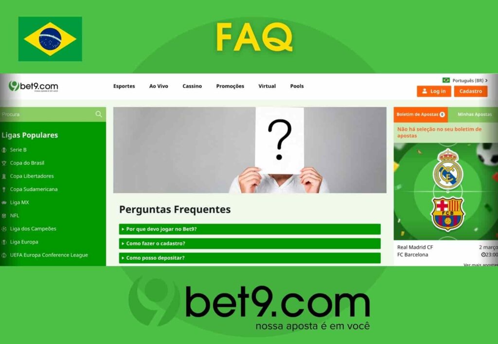 Bet9 Brasil FAQ no site oficial