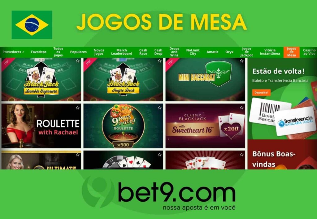 Bet9 Brasil jogos de mesa no cassino