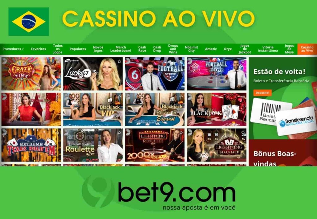 Bet9 Brasil informação sobre cassino ao vivo