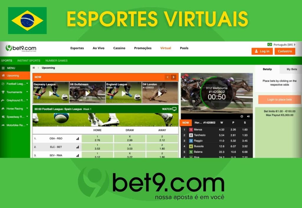 Bet9 Brasil esportes virtuais visão geral