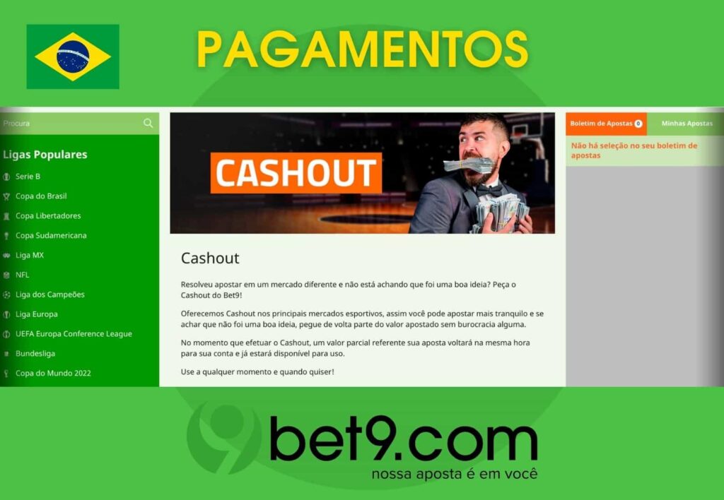 Bet9 Brasil revisão da seção de pagamentos no site oficial da casa de apostas e do cassino