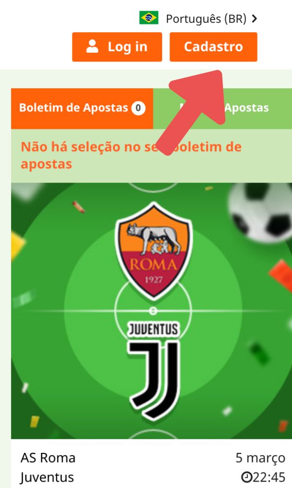 Bet9 Brasil passo clique no botão registrar no aplicativo