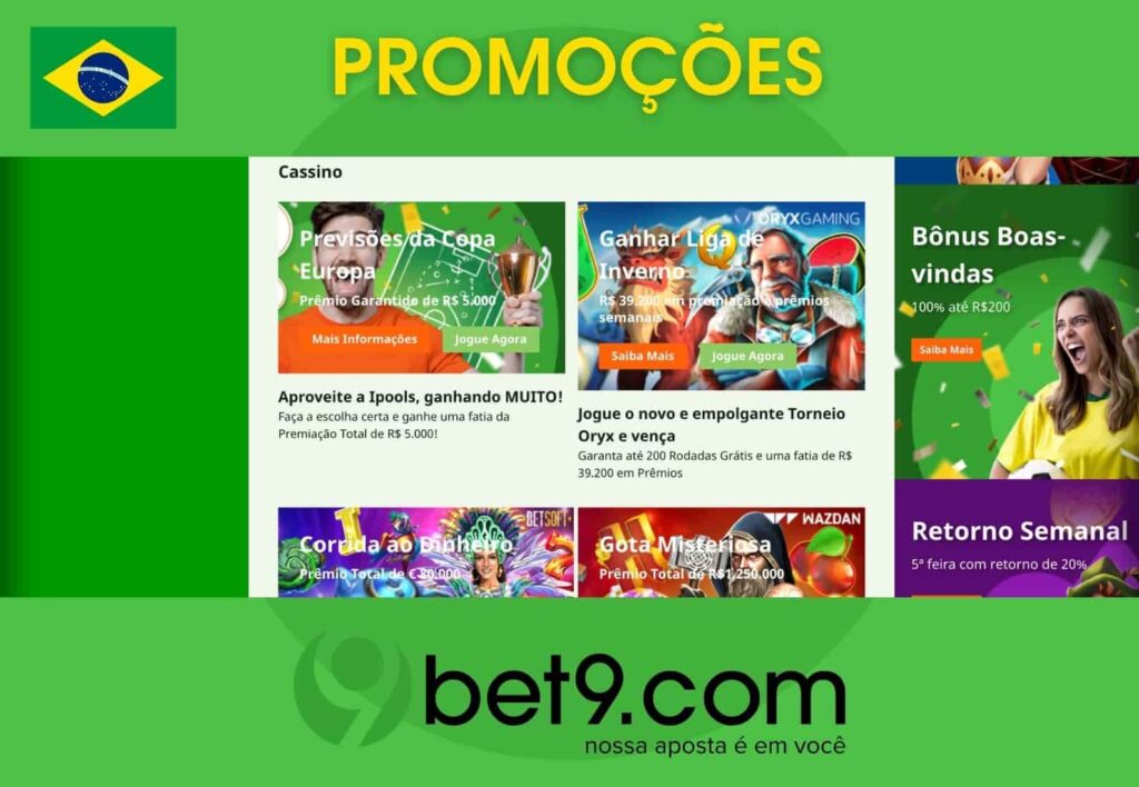 Bet9 Brasil promoções para jogadores no site