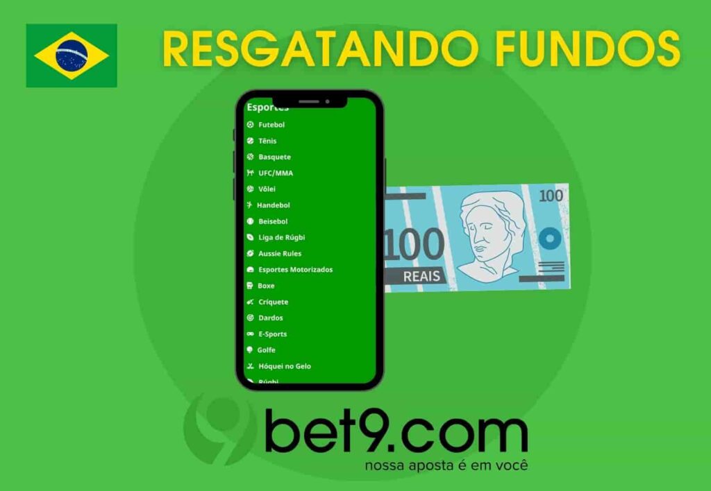 Bet9 Brasil resgatando fundos no aplicativo