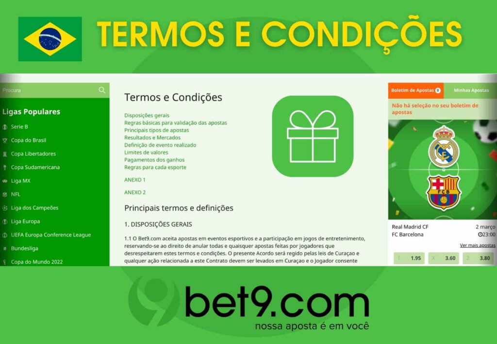 Bet9 Brasil termos e condições de bônus